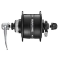 WHEEL HUB - FOR MTB or TREKKING BIKE - SHIMANO DH-3D37 FOR DYNAMO 6V/3W DISC CENTERLOCK- BLACK-FRONT - 36 SPOKES