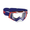 MASQUE/LUNETTES CROSS PROGRIP 3309 TR RAPID BLEU/ROUGE/BLANC ECRAN TRANSPARENT ANTI-RAYURES/ANTI U.V./ANTI-BUEE (HOMOLOGUE CE-EN-N° AC-96025 REV.2)