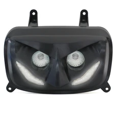 DOUBLE OPTIQUE SCOOT REPLAY RR8 POUR MBK 50 BOOSTER 2004>/YAMAHA 50 BWS 2004> NOIR AVEC LEDS BLANCHES **