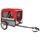 REMORQUE VELO UTILITAIRE MAXI 30Kg COLORI ROUGE/GRIS AVEC ROUES 12" FIXATION AXE DE ROUE ARRIERE - POUR TRANSPORT CHIEN/BAGAGE - 2 OUVERTURES (avant+arrière) + BRAS (L 63cm x l 42cm x h 47cm)