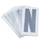 LETTER FOR LICENSE PLATE PVC MOTORBIKE/SCOOTER  45mm  N  (SOLD PER 10)