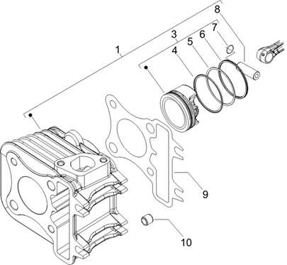 Groupe cylindre-piston-axe