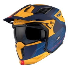 HELMET - FOR TRIAL - MT STREETFIGHTER SV TOTEM C3 BLUE/YELLOW - MATT XL SINGLE CLEAR VISOR- WITH REMOVABLE CHIN GUARD (+ 1 EXTRA ADDITIONAL DARK VISOR) (ECE 22.06)
