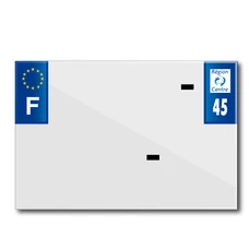 BANDE PLAQUE MOTO 210x145 POUR PVC AVEC RAISON SOCIALE DEP. 45/EURO (VENDU A L'UNITE)