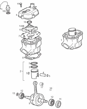 Arbre moteur - Cylindre - Piston