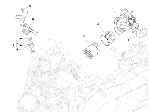 Boîtier papillon - Injecteur - Raccord d'admission