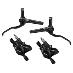 FREIN A DISQUE VTT HYDRAULIQUE SHIMANO MT200 AVANT+ARRIERE NOIR DURITE 900+1700MM (SANS DISQUE) (KIT EN BOITE) - PLAQUETTE RESINE