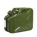 JERRYCAN/BIDON ESSENCE/CARBURANT PRESSOL METAL ARMEE TYPE US VERT 10L  (HOMOLOGUE TUV/EN)