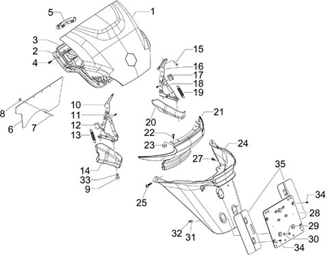 Couvercle arrière - Pare-boue