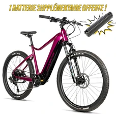 VELO ELECTRIQUE/VAE VTT 27,5 LEADER FOX KENT 2025 HOMME VIOLET BRILLANT 9V MOTEUR CENTRAL BAFANG M510 36V 95Nm BATTERIE 20Ah (17,5'' - H44.5cm - TAILLE M - POUR ADULTE DE 168cm à 178cm)