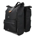 SACOCHE ARRIERE VELO DOUBLE HAPO.G ROLL-TOP 2x25L NOIR (61x33x16cm) - FIXATION SANGLES REGLABLES ET VELCROS SUR PORTE BAGAGE