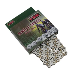 CHAINE VELO 1/3V. BMX YBN S410 BLANC/ARGENT 112 MAILLONS (FIXIE / SINGLESPEED)