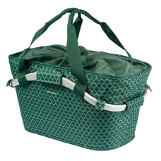PANIER ARRIERE TOILE BASIL FLAIR 22L GRIS CLAIR AVEC ANSE FIXATION CLIP AUTOMATIQUE SUR PORTE BAGAGE SYSTEME MIK - Commander 157030 - (SI PAS FOURNI SUR LE VELO, Ajouter 155681)