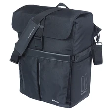 SACOCHE ARRIERE VELO LATERALE SAC BANDOULIERE BASIL MOVE COMMUTER NOIR DROIT/GAUCHE 15L FIXATION MIK STUDS POUR PORTE BAGAGE