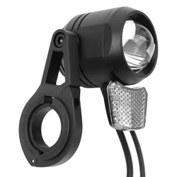 ECLAIRAGE VELO VAE / E-BIKE AVANT SUR CINTRE MARWI AURON 130-E PRO 6/16V 110-130LUX NOIR AVEC COMMANDE PLEIN PHARE (VENDU A L'UNITE SUR CARTE) -HOMOLOGATION STVZO