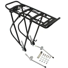 PORTE BAGAGE VELO ARRIERE A TRINGLES P2R ALU NOIR REGLABLE 28"/26"/24'' POUR CYCLOTOURISTE