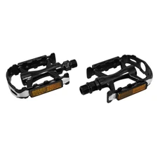 PEDALE VTT ROULEMENT ETANCHE PREMIUM NEWTON CORPS ALU NOIR CAGE ALU ARGENT/NOIR 9/16" (PAIRE)