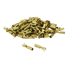COSSE ELECTRIQUE LAITON NON ISOLEE CYLINDRIQUE FEMELLE DIAM 4mm POUR FIL 1.00 A 2.50mm2 (VENDU AU SACHET DE 100 PIECES) -SELECTION P2R