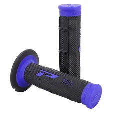 REVETEMENT POIGNEE PROGRIP MOTO OFF ROAD 791 DOUBLE DENSITE BASE BLEU/NOIR CLOSED END 115mm (CROSS/MX) (PAIRE)
