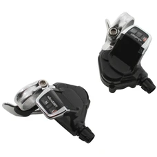 GEAR SHIFTERS SET-FOR ROAD BIKE - P2R FOR FLAT BAR- 10 SPEED PUSH-PULL COMPATIBLE SHIMANO TRIPLE (PAIR)