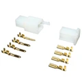 CONNECTEUR ELECTRIQUE PLASTIQUE 4 FICHES (4 COSSES PLATES MALES + 4 COSSES PLATES FEMELLES) -P2R