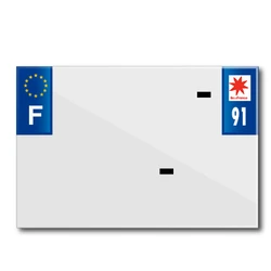 BANDE PLAQUE MOTO 210x145 POUR PVC AVEC RAISON SOCIALE DEP. 91/EURO (VENDU A L'UNITE)