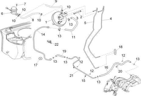 Avant tuyaus du freins - Pompe