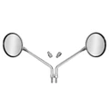RETROVISEUR SCOOT REPLAY ROND DIAM 103 mm CHROME DIAM 8 + 2 REDUCTEURS M10 (PAIRE)