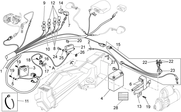 Circuit electrique arrière