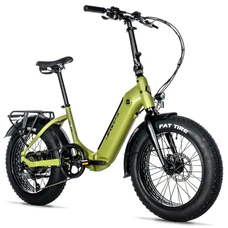 VELO ELECTRIQUE/VAE PLIANT FAT BIKE 20 LEADER FOX CODY MIXTE VERT KAKI MAT 7V MOTEUR ROUE AR BAFANG 36V 80Nm BATTERIE 16Ah