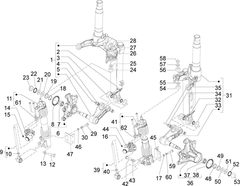 Componenti della forcella (Mingxing)