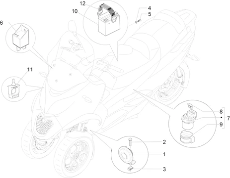 Relais - Batterie - Avertisseur sonore