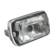 HEADLIGHT FOR MOPED - UNIVERSAL (CHROME RECTANGLE SHAPED) -SELECTION P2R