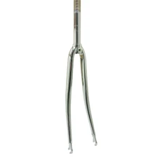 FORK- FOR ROAD BIKE 700C STEEL CHROME- CURVED - THREADED STEERER Ø 1"-22.2 INNER