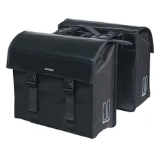 SACOCHE ARRIERE VELO DOUBLE BASIL URBAN LOAD IMPERMEABLE NOIR 48-53L (8x38x30cm) COMPATIBLE SYSTEME MIK (COMPATIBLE AVEC 157030 INCLUS)