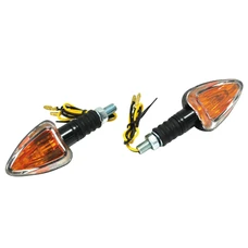 TURN SIGNAL (UNIVERSAL) REPLAY MINI TRIANGLE TRANSPARENT/BLACK (PAIR) ** (L 82mm / H 37mm / Wd 28mm)