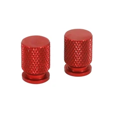 BOUCHON DE VALVE MOTO/SCOOT/CYCLO ALU ROUGE (PAIRE) -AVOC