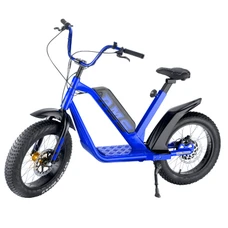 DRAISIENNE ELECTRIQUE RMS E-DRAIS MAX BLEU FONCE RAL 5005 MOTEUR 350 W HOMOLOGUE NF EN 14764 (GARDE-BOUE EN OPTION) (DIM 1,65x0,83x1,18m) -MADE IN FRANCE