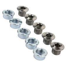 INTRAVIS PEDALIER TA ACIER NOIR COMPATIBLE MONO PLATEAU 4 ET 5 BRANCHES (JEU DE 5) - VIS ET CHEMINEE Sachet de 5 vis acier m8x0.75x6.5L + 5 cheminées acier M8x0.75x4L.