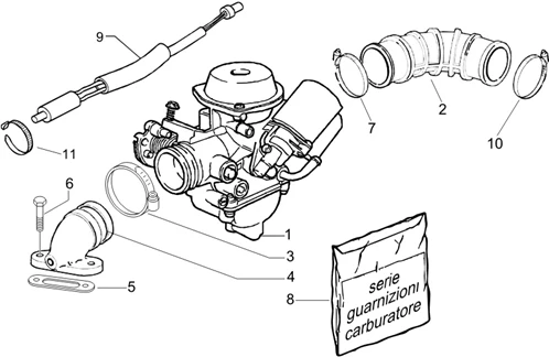 Carburateur complet - Raccord d'admission