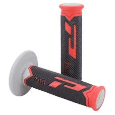 REVETEMENT POIGNEE PROGRIP MOTO OFF ROAD 788 TRIPLE DENSITE BASE COLOR ROUGE/NOIR/GRIS CLOSED END 115mm (CROSS/MX) (PAIRE)