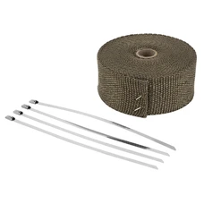 BANDE THERMIQUE ISOLANTE POUR ECHAPPEMENT MOTO MARRON LONGUEUR 10 M LARGEUR 50 mm (LIVREE AVEC 4 ATTACHES) -P2R