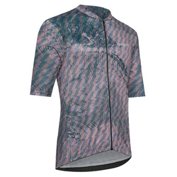 MAILLOT GIST HOMME VELO MANCHES COURTES ZIP TOTAL TOTAL BLEU/VIOLET A RAYURES L -5347
