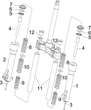 Composants de la fourche (Escorts)