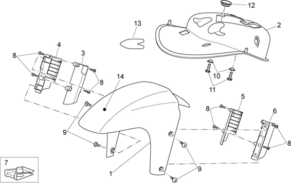 Carrosserie av. - Garde-boue AV