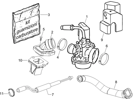 Carburateur complet - Raccord d'admission