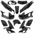 CARROSSERIE/CARENAGE SCOOT ADAPTABLE GILERA 50 RUNNER 1997>2005 NOIR BRILLANT (KIT 12 PIECES)  -P2R-