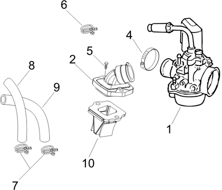 Carburateur complet - Raccord d'admission