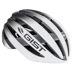 ROAD BIKE ADULT HELMET - GIST REVOL WHITE/BLACK For lady and junior- FULL IN-MOLD -EURO 52-55 RATCHET SETTING