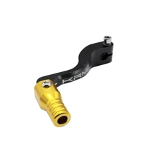 SELECTEUR DE VITESSE KRM PRO RIDE MINARELLI 50 AM6/BETA 50 RR/RIEJU 50 MRT/SHERCO 50 SM-R, SE-R ALU CNC NOIR/OR (PLIABLE)